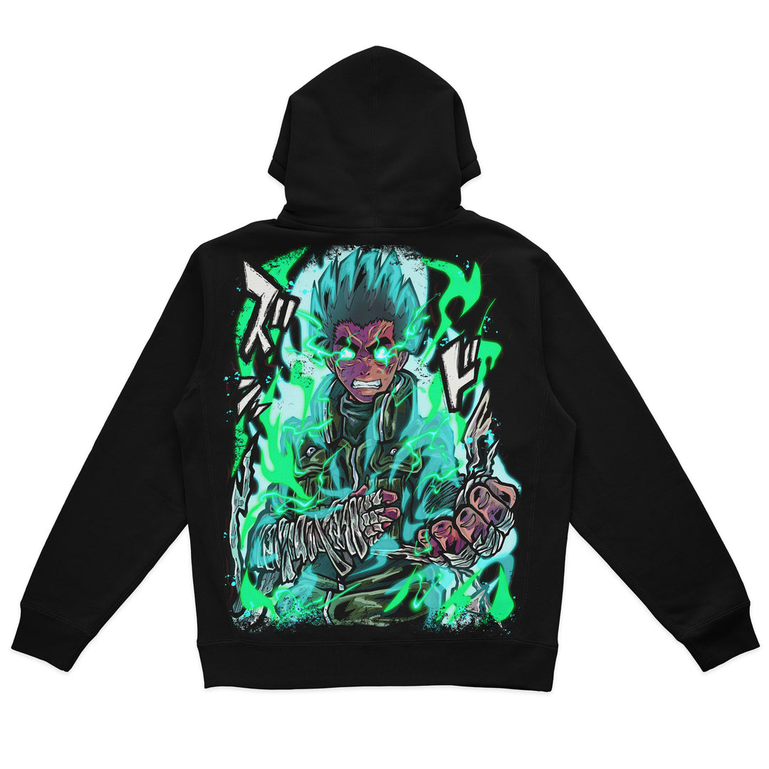 Viridian Vortex Heavyweight Hoodie - Black