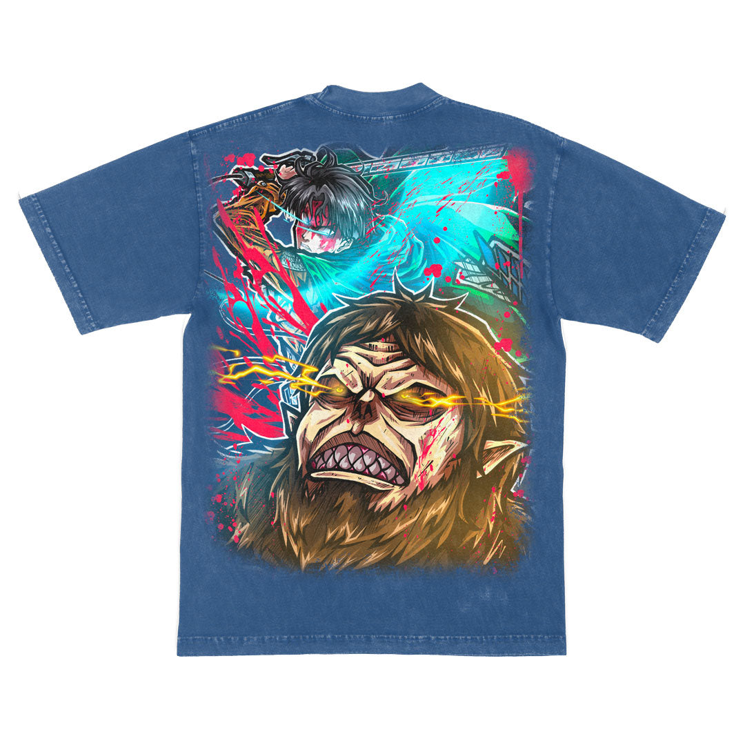 Brutal Reckoning Heavyweight Mineral Wash Tee - Indigo