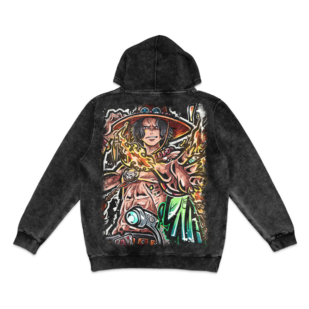 Brotherhood's Torch Mineral Wash Hoodie - Black