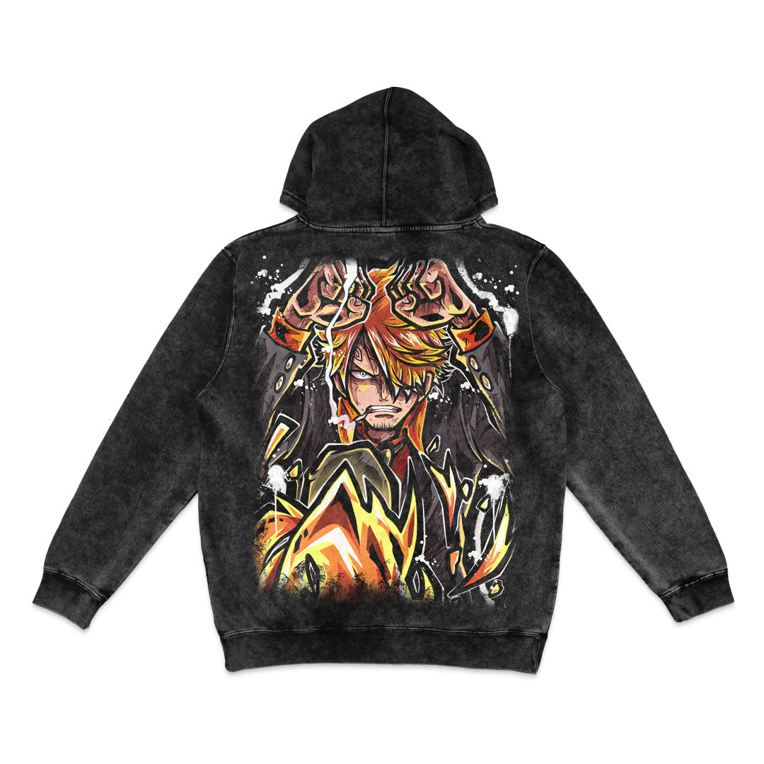 Diable Mineral Wash Hoodie - Black