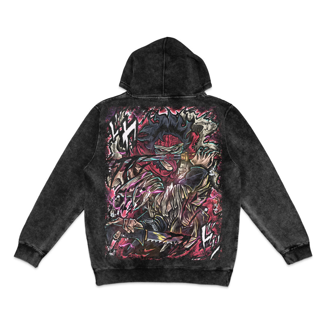Bloodcurdle Mineral Wash Hoodie - Black