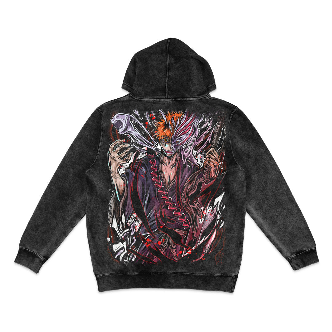 Hollow Ichigo Mineral Wash Hoodie - Black