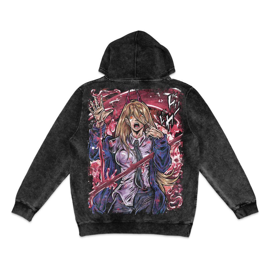 Blood Fiend Mineral Wash Hoodie - Black