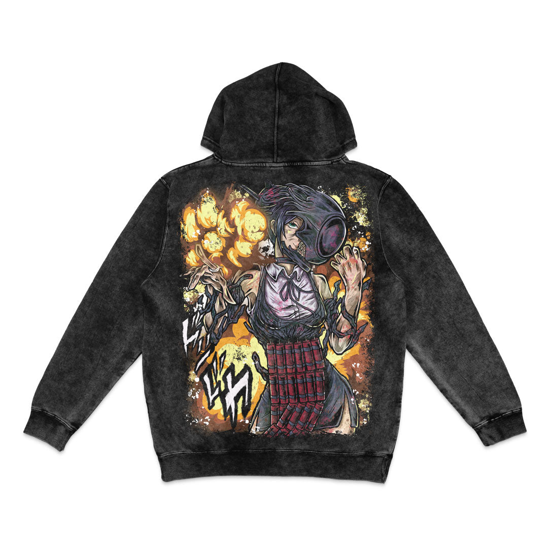 Bomb Girl Mineral Wash Hoodie - Black