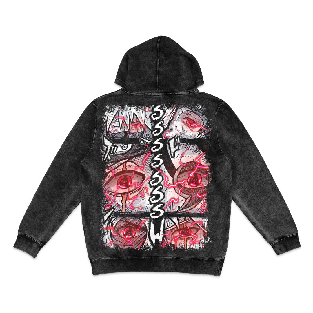 Mirrored Malice Mineral Wash Hoodie - Black