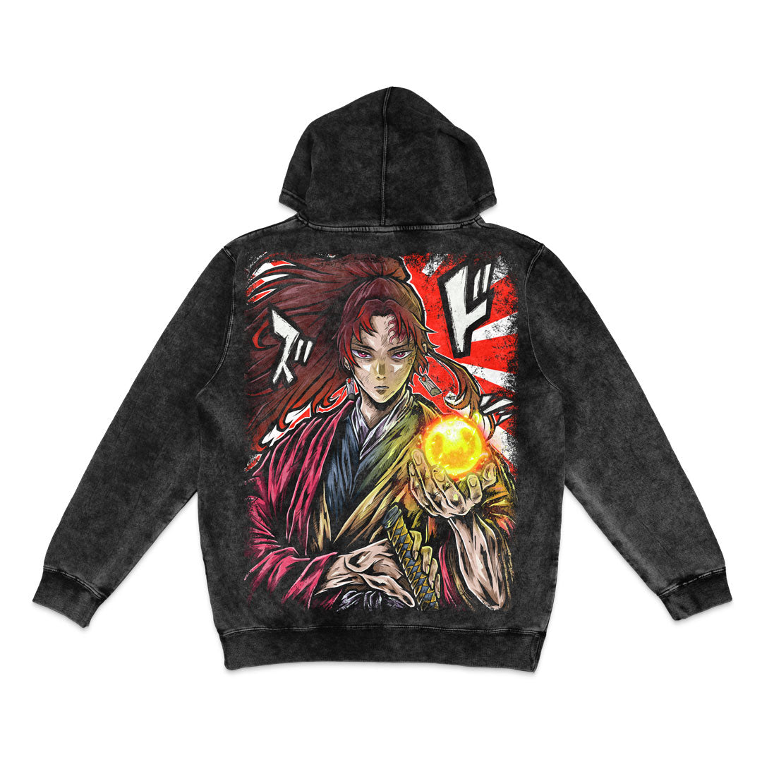 Sun God Mineral Wash Hoodie - Black
