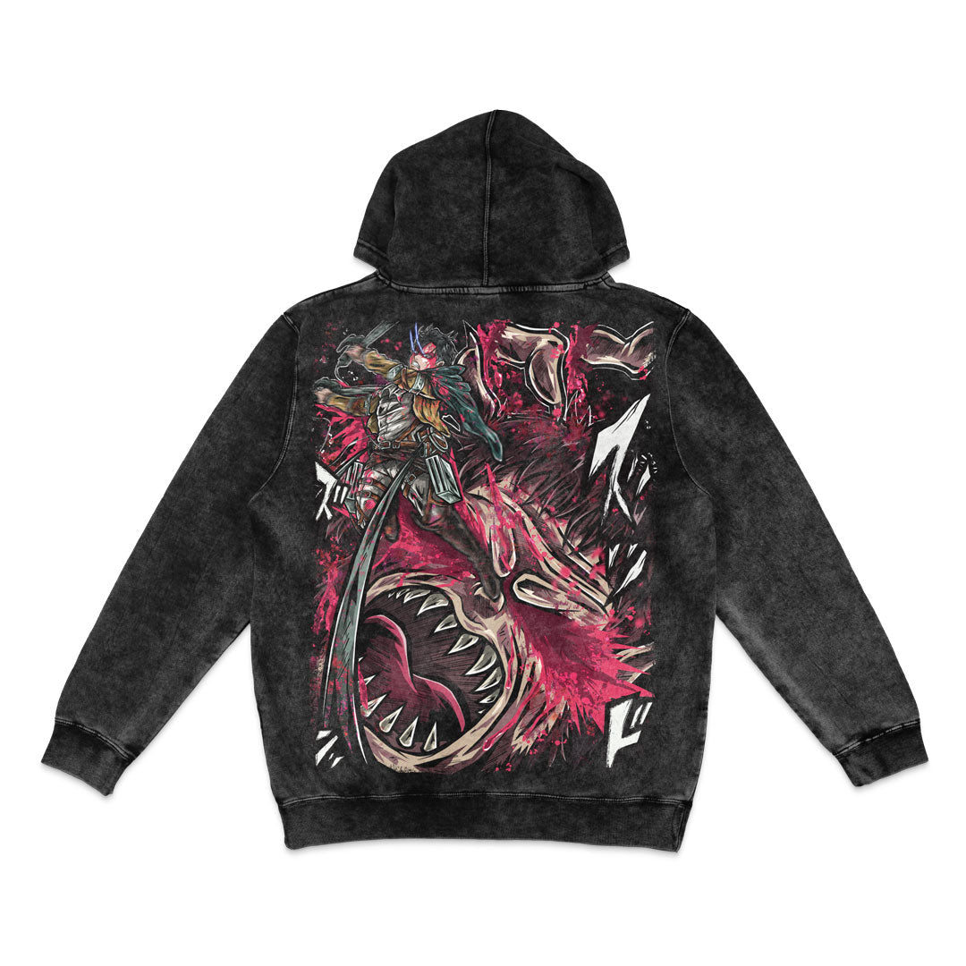 Rage Unleashed Mineral Wash Hoodie - Black
