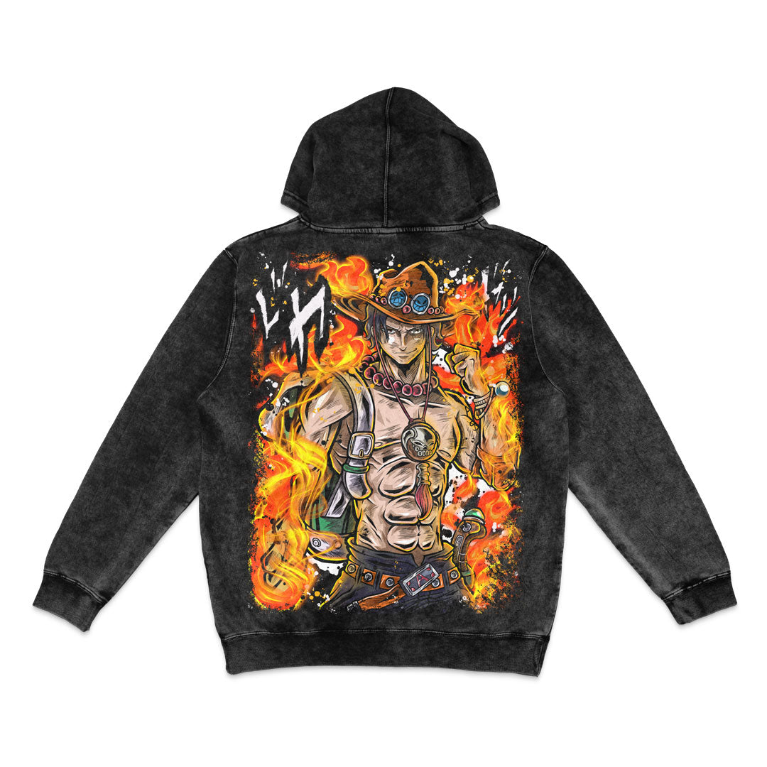 Fire Fist Mineral Wash Hoodie - Black