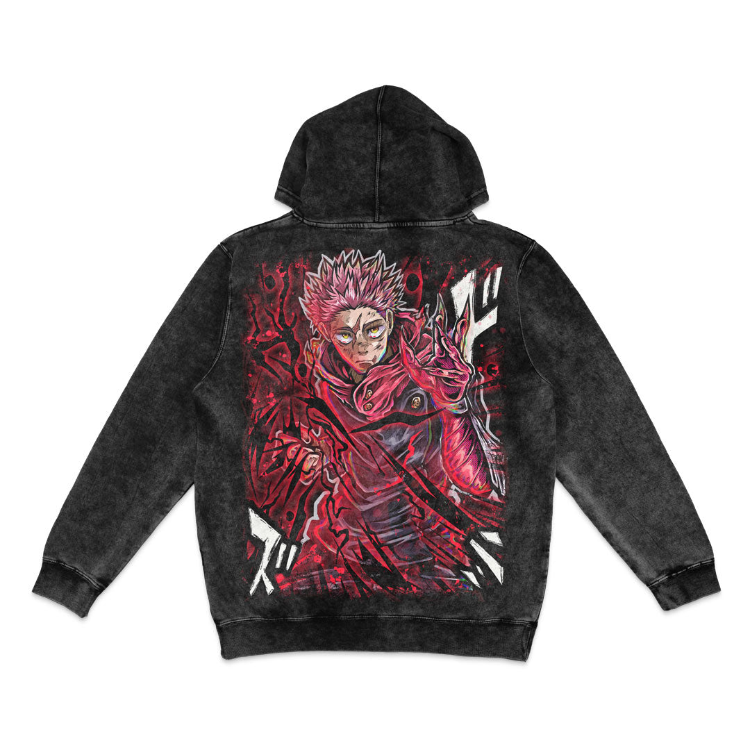 Curse Conqueror Mineral Wash Hoodie - Black