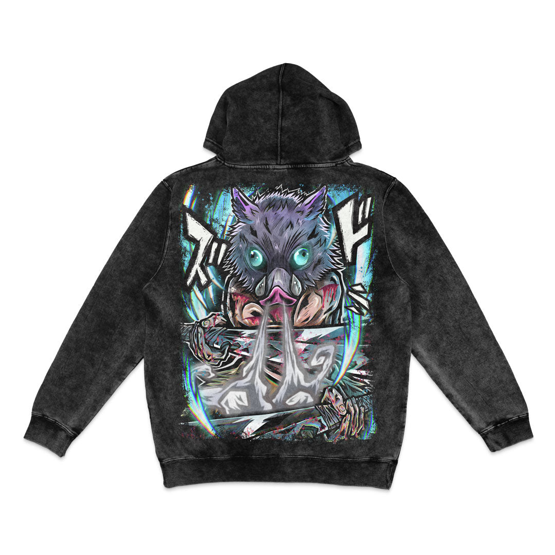 Untamed Blade Mineral Wash Hoodie - Black