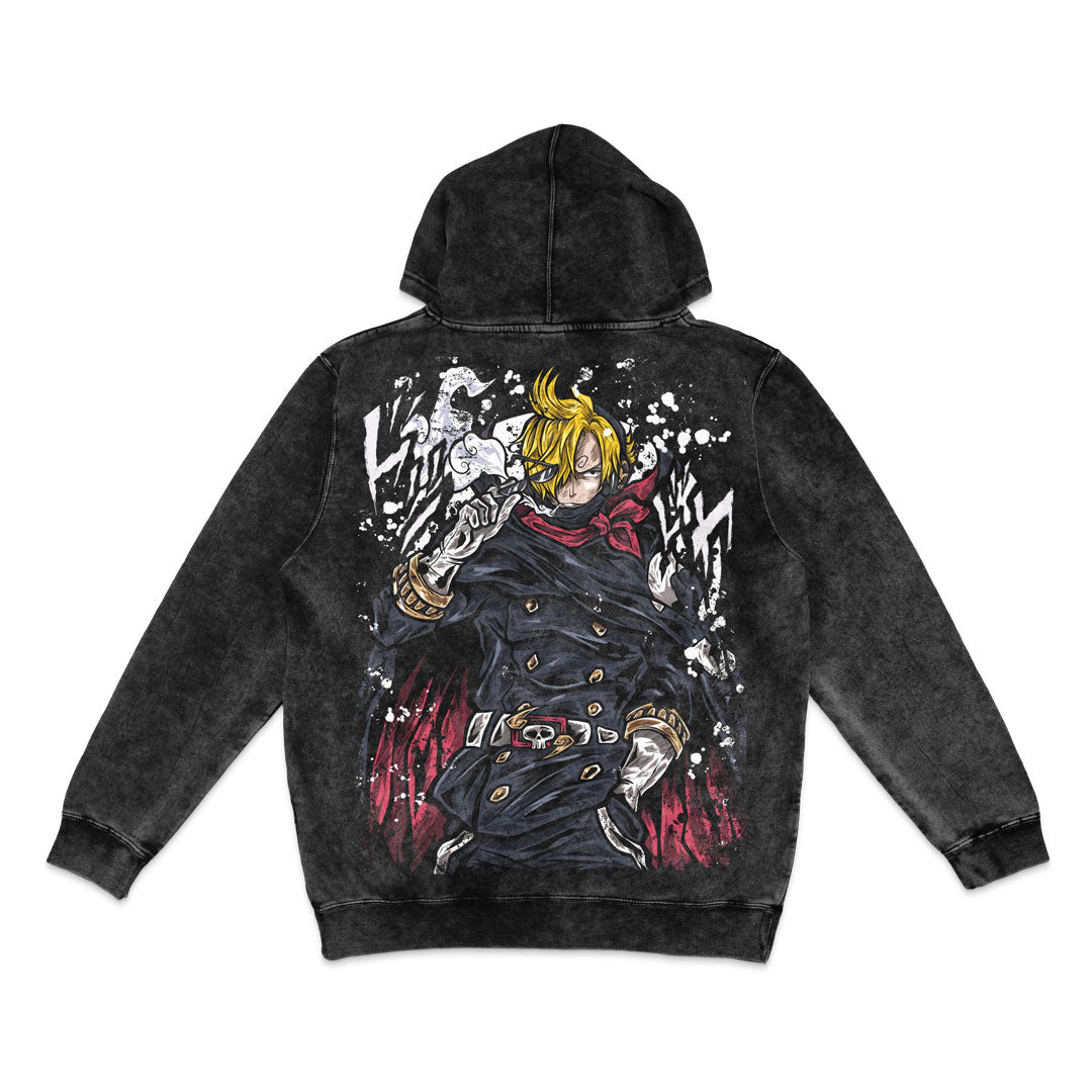 Stealth Black Mineral Wash Hoodie - Black