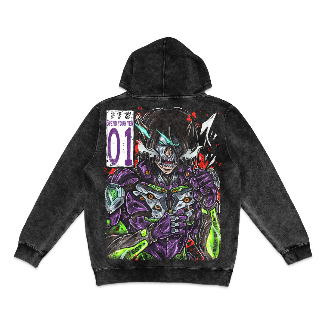 Unit: AOT Mineral Wash Hoodie - Black