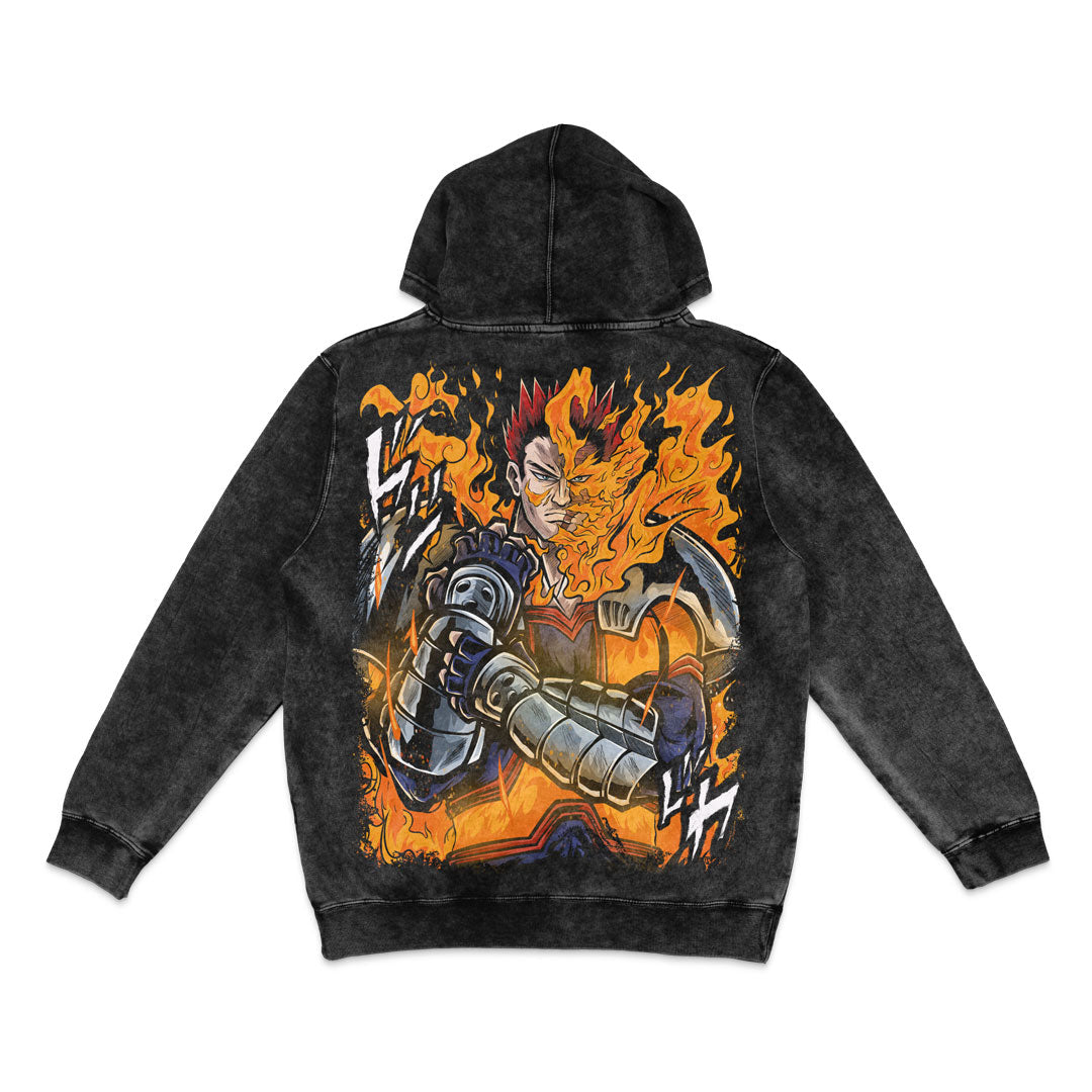 Hellflame Mineral Wash Hoodie - Black
