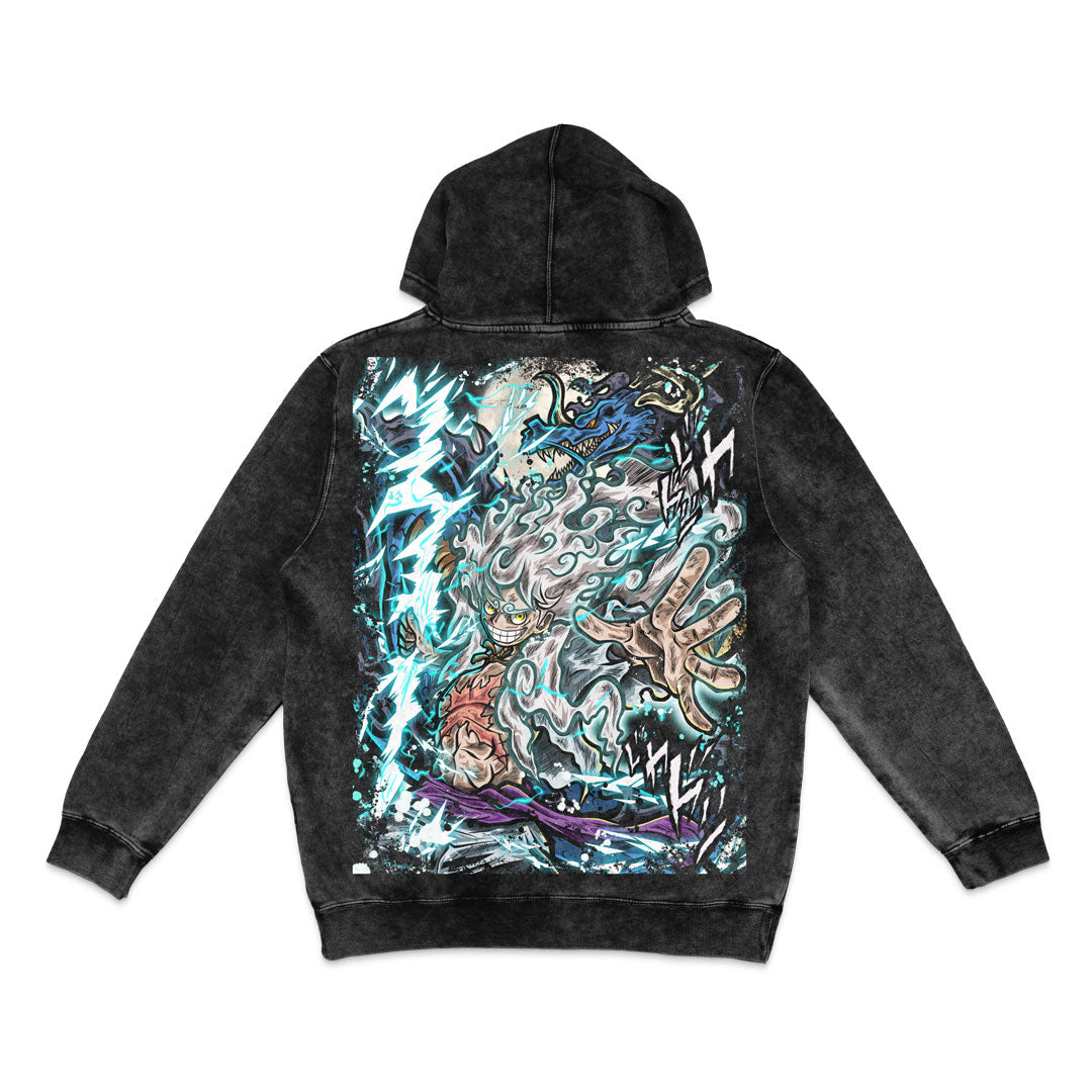 Gear 5 Mineral Wash Hoodie - Black