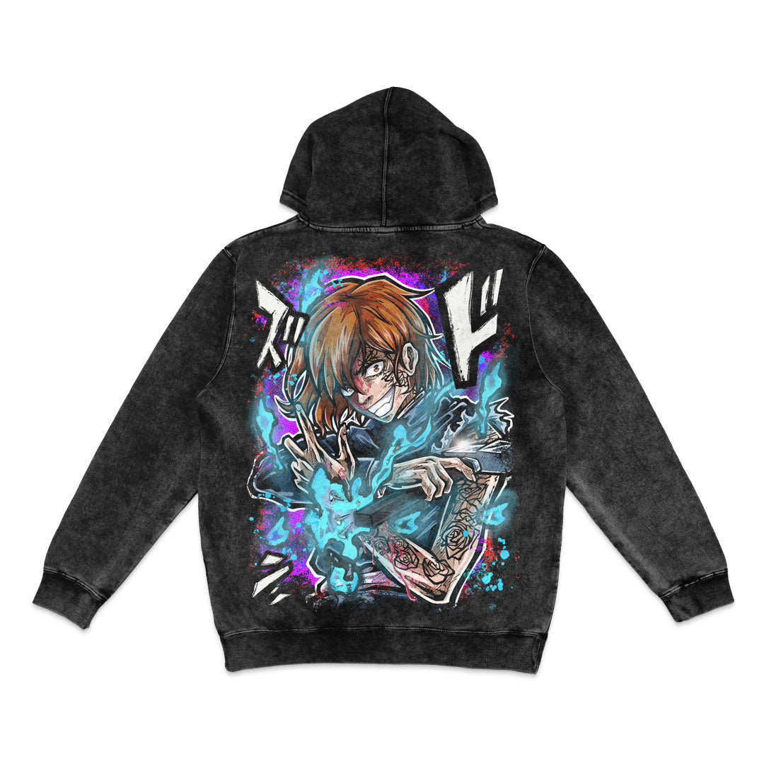 Voodoo Maiden Mineral Wash Hoodie - Black