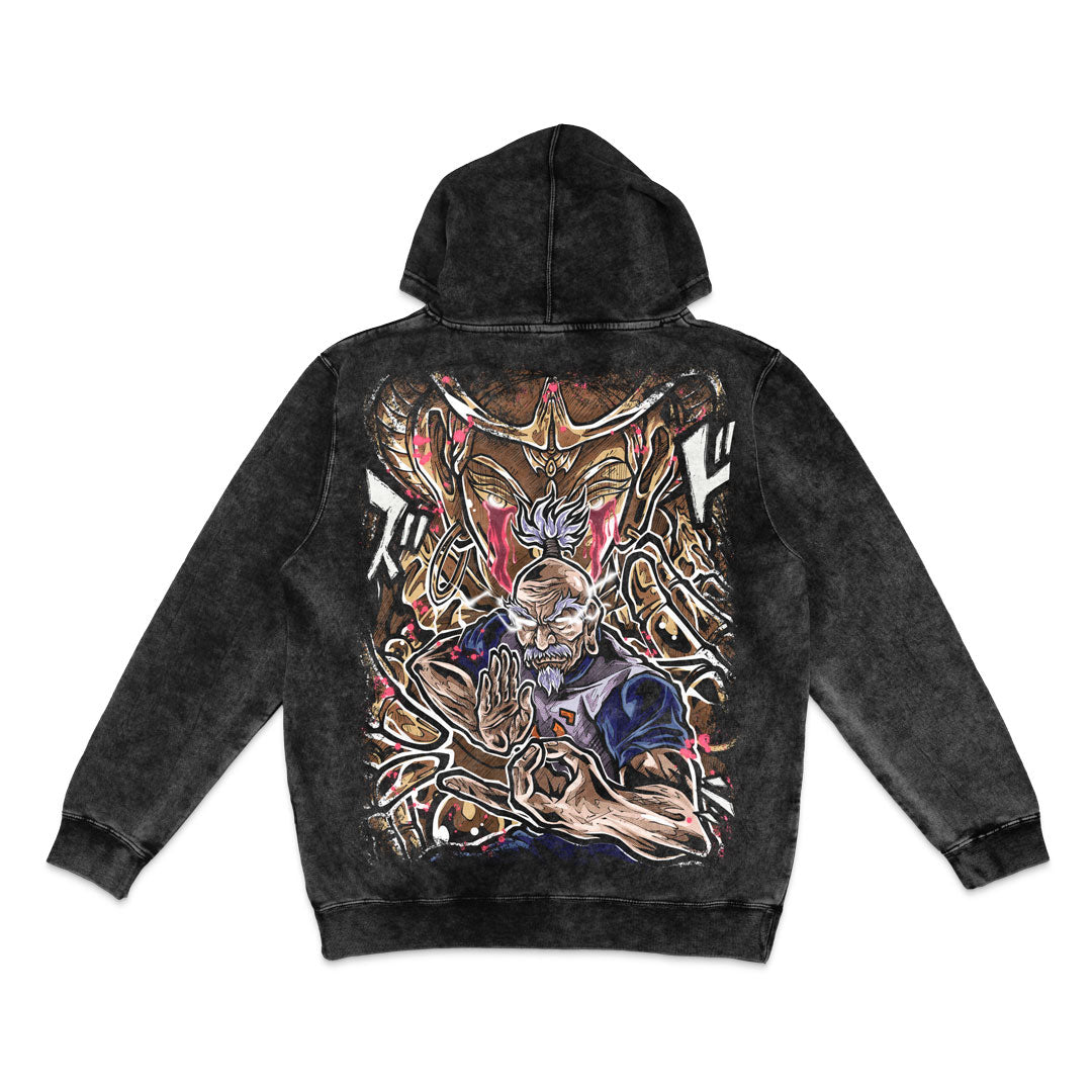 Thousand Hands Wrath Mineral Wash Hoodie - Black
