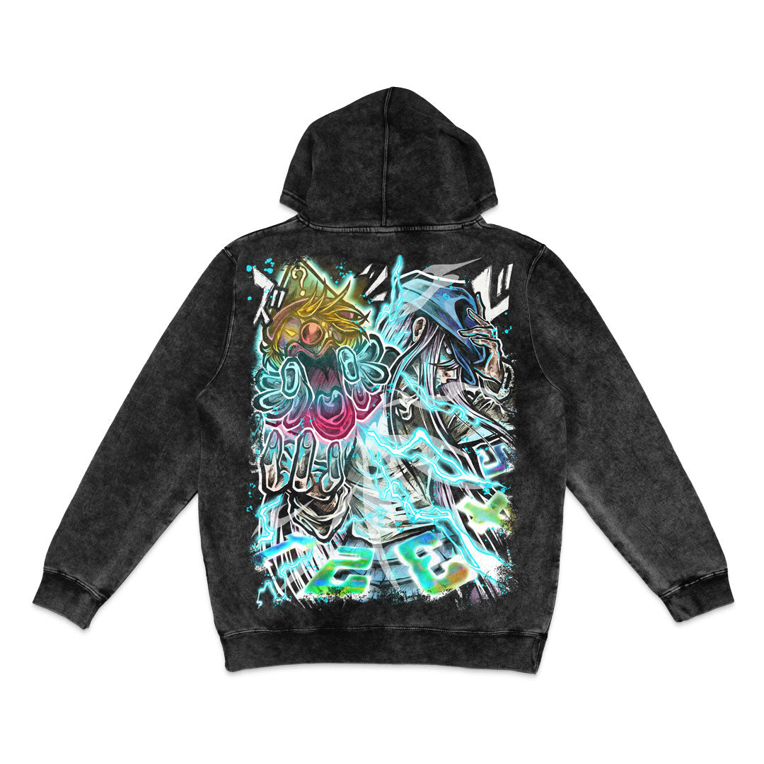 Jester's Roulette Mineral Wash Hoodie - Black