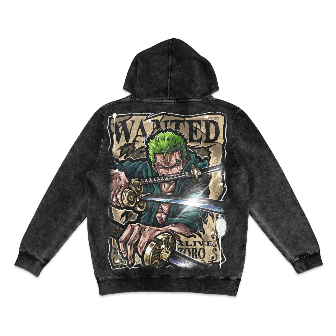 Three Sword Oath Mineral Wash Hoodie - Black