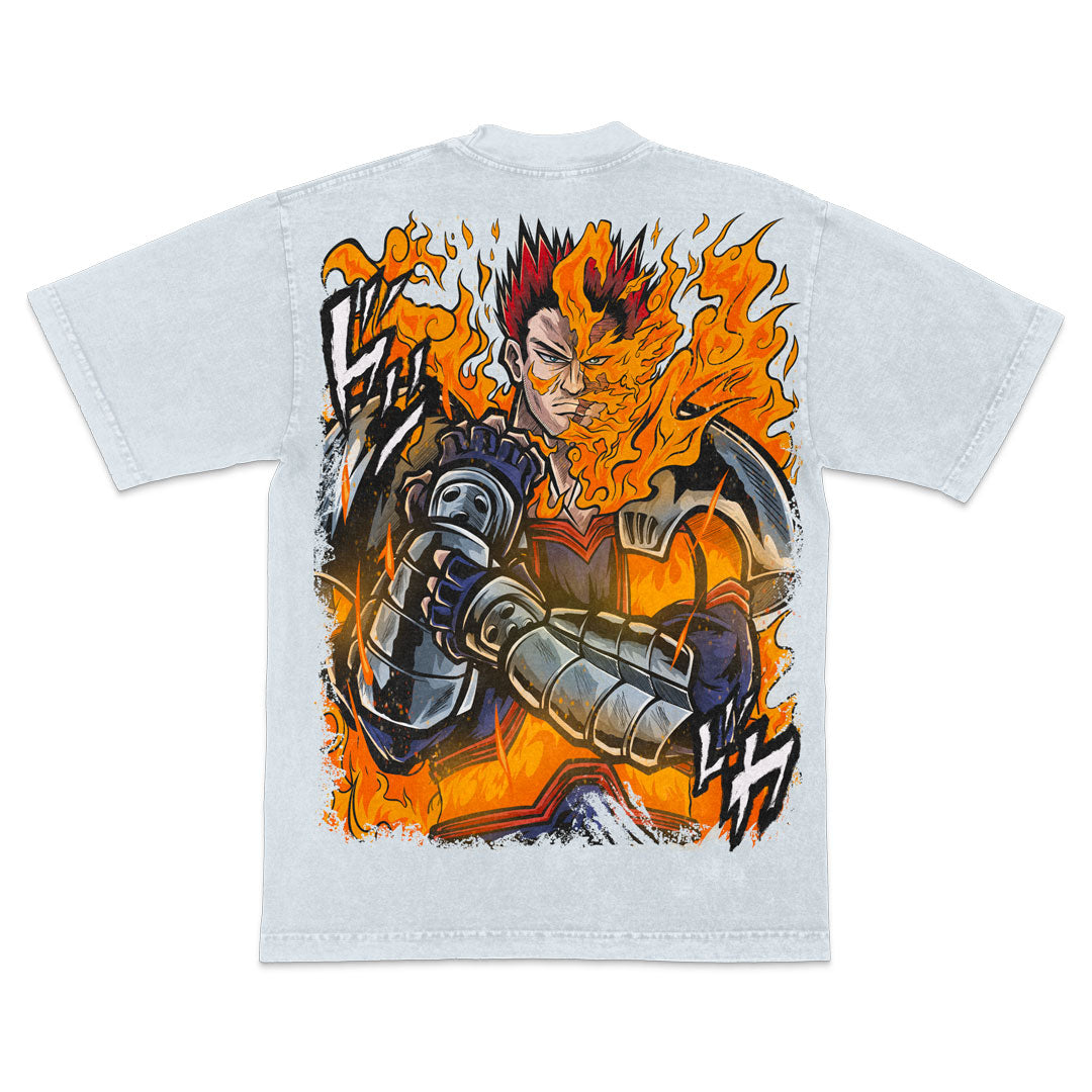 Hellflame Heavyweight Mineral Wash Tee - Ice Grey
