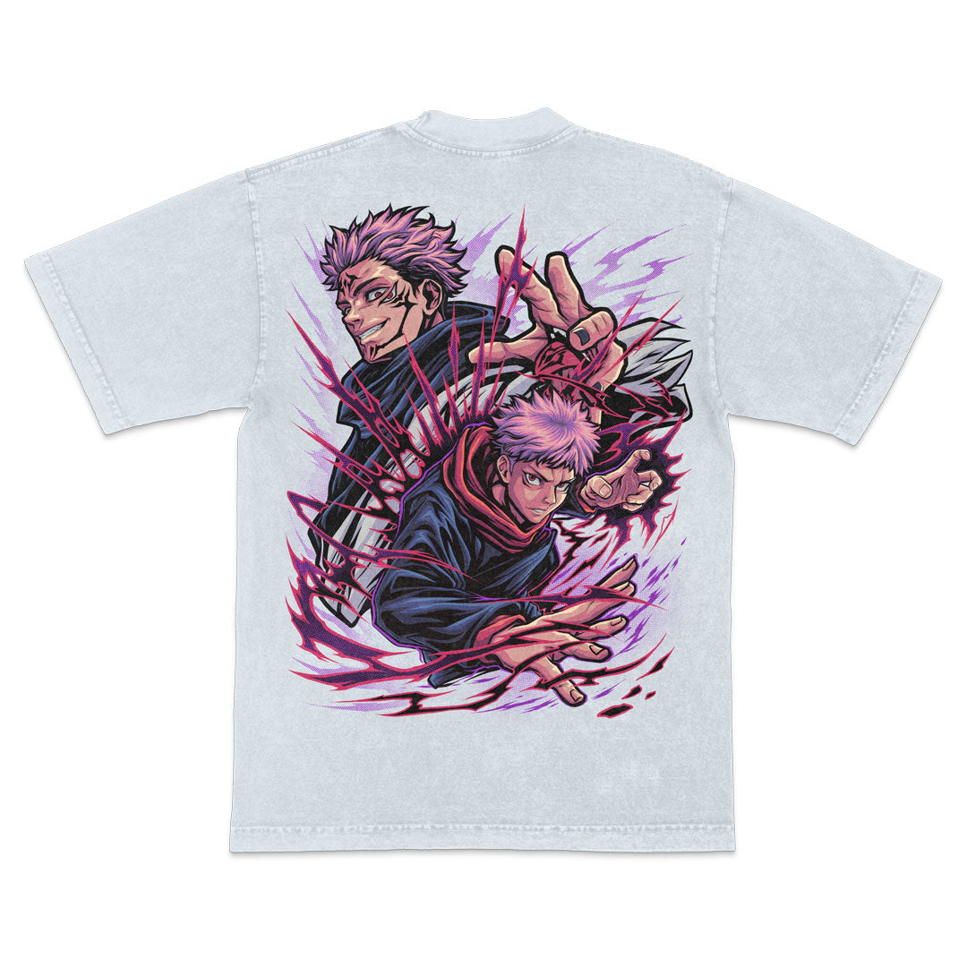 Cursed Energy Heavyweight Mineral Wash Tee - Ice Grey