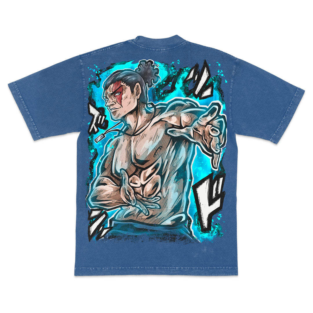 Brotherly Brawler Heavyweight Mineral Wash Tee - Indigo