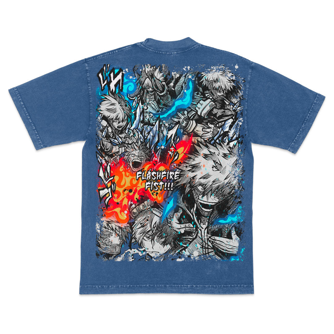 Fight Fire With Fire Heavyweight Mineral Wash Tee - Indigo