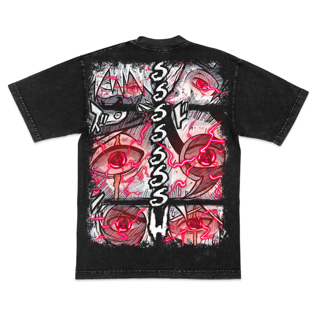 Mirrored Malice Heavyweight Mineral Wash Tee - Black