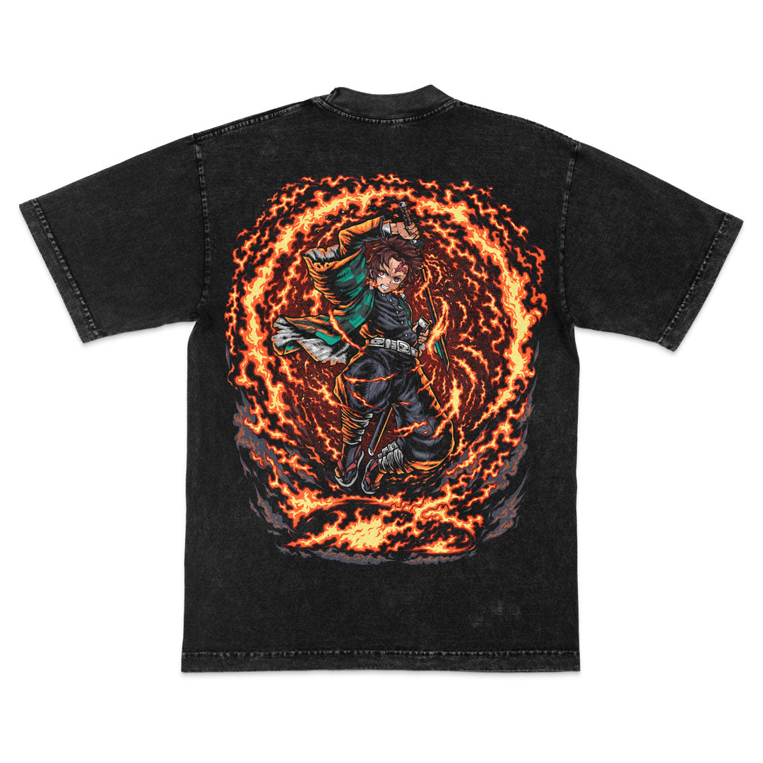 Hinokami Heavyweight Mineral Wash Tee - Black