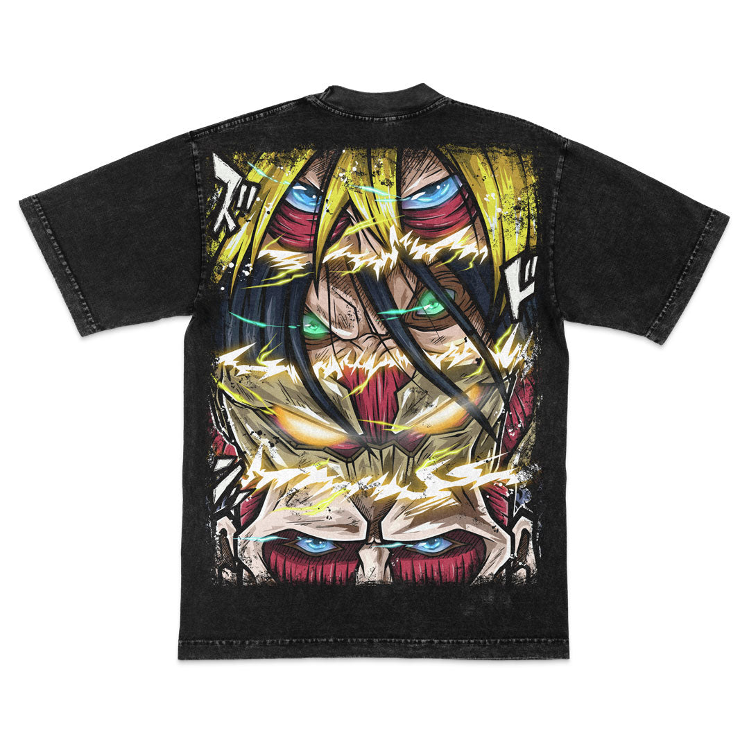 Titans Collide Heavyweight Mineral Wash Tee - Black