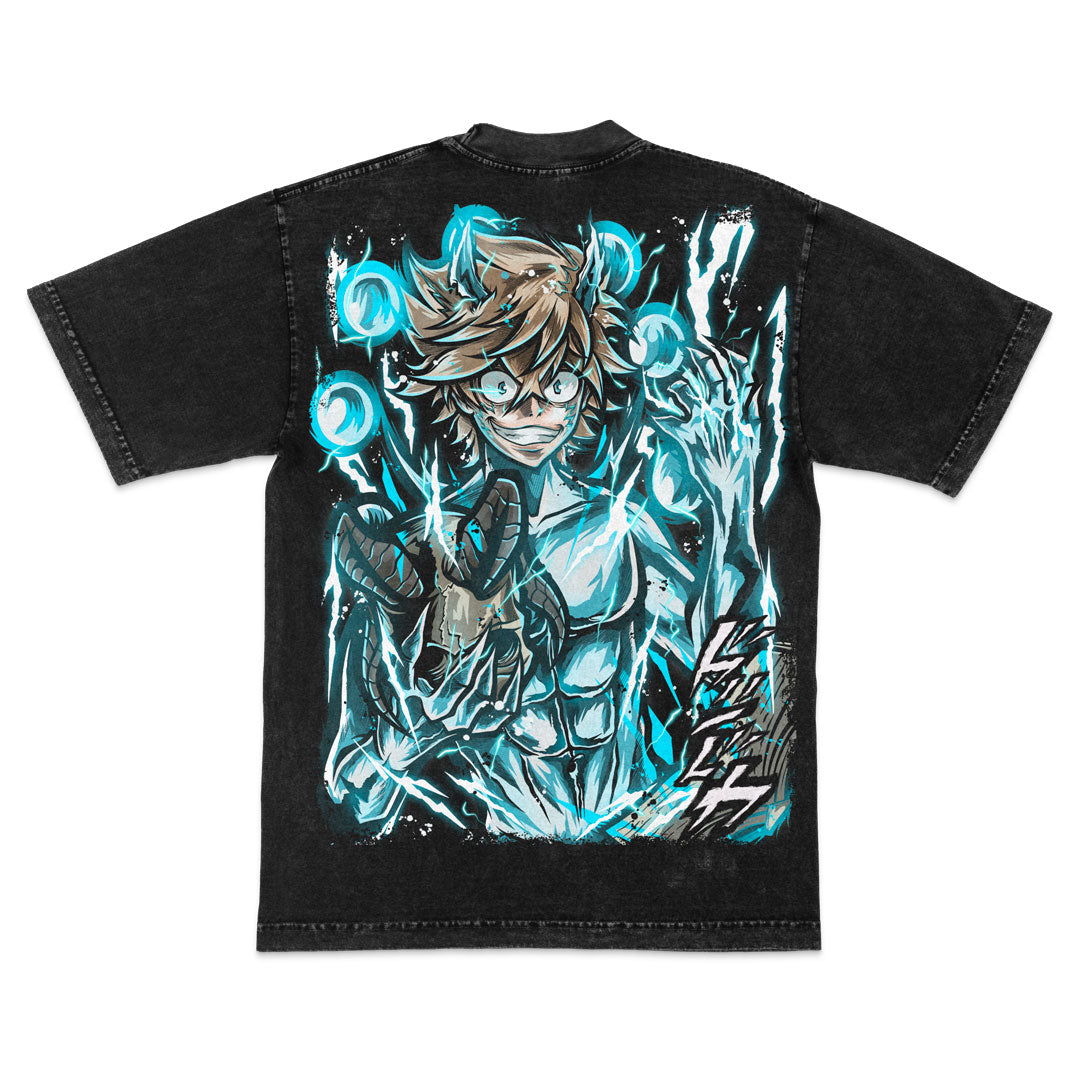 Lighting Battle Fiend Heavyweight Mineral Wash Tee - Black