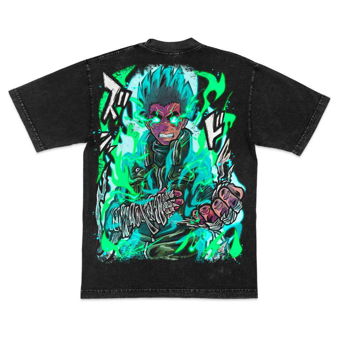 Viridian Vortex Heavyweight Mineral Wash Tee - Black