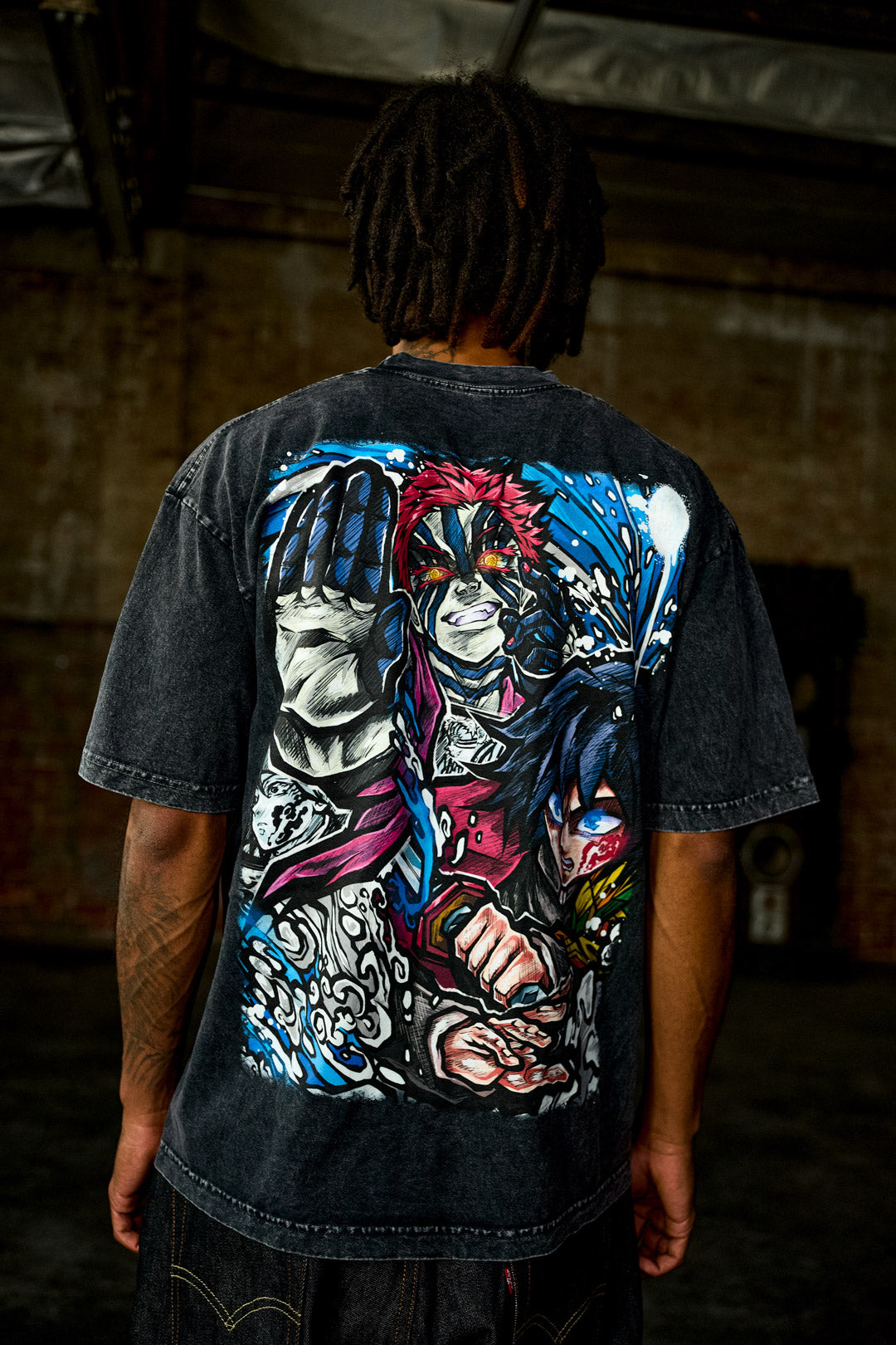 Abyss Clash Mineral Wash Tee - Black