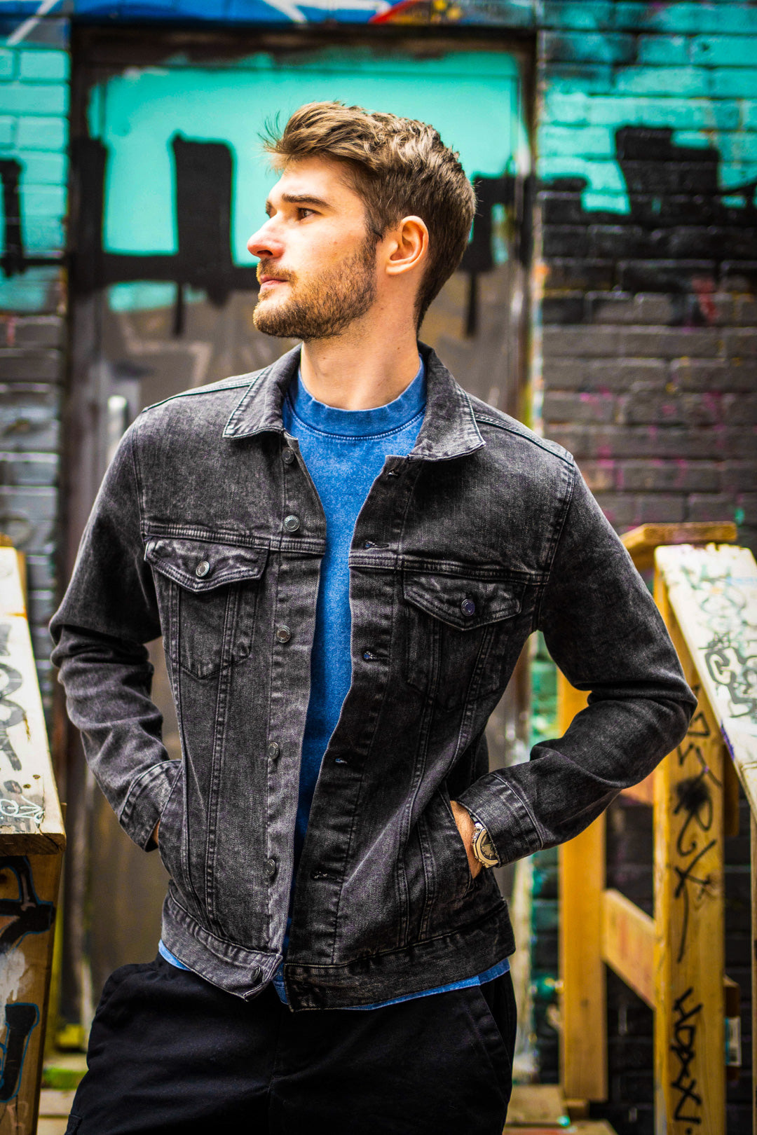 Awakened Potential Denim Jacket - Black