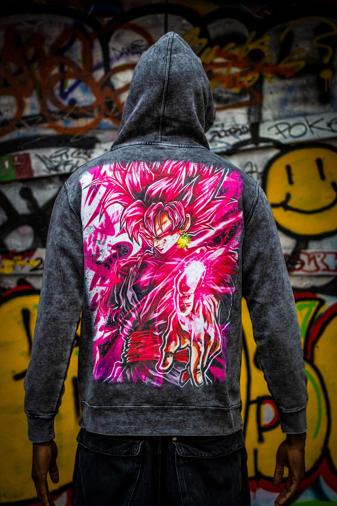 Malevolent Rose Mineral Wash Hoodie - Black
