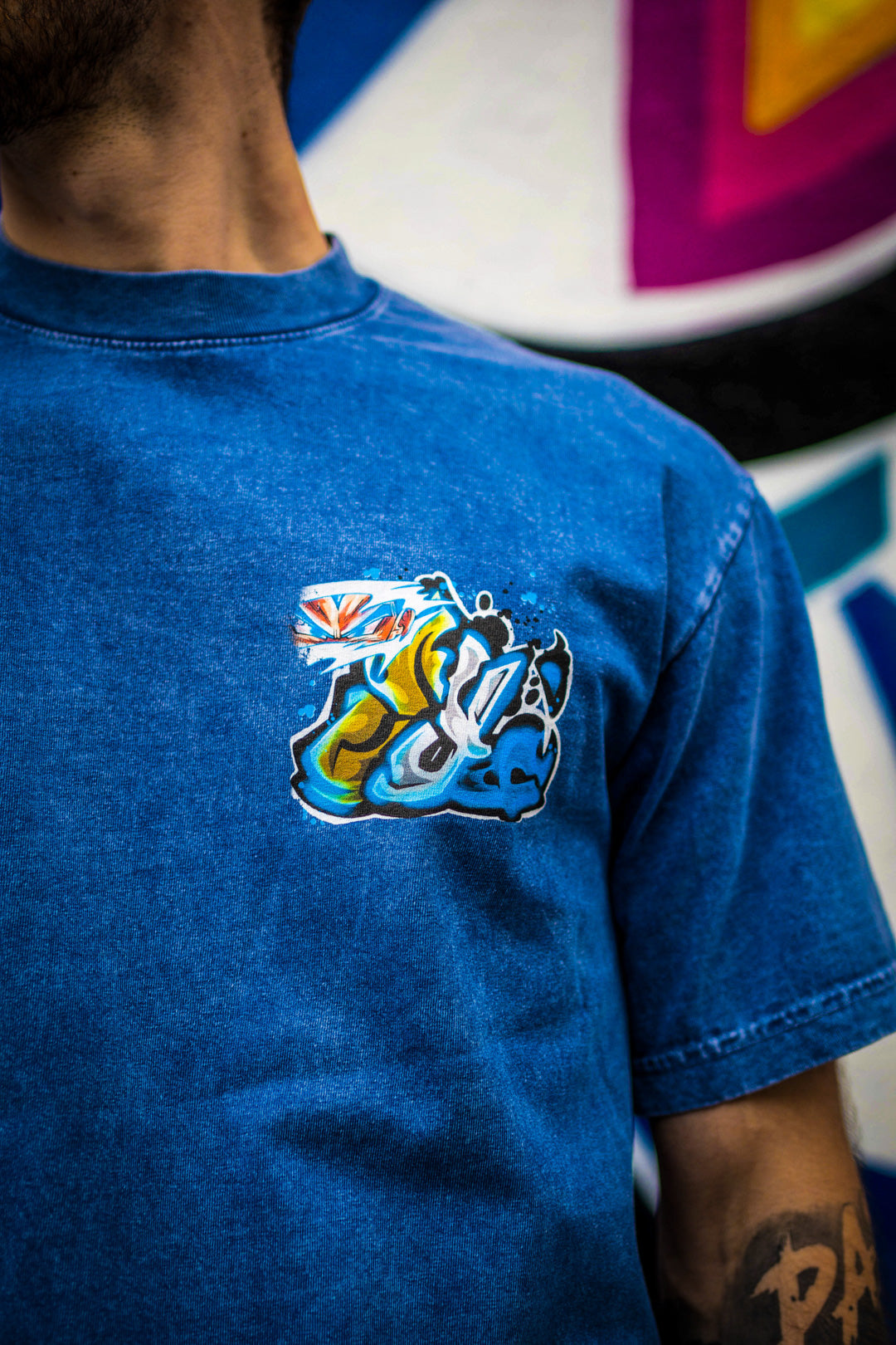 Galactic Ascension Heavyweight Mineral Wash Tee - Indigo