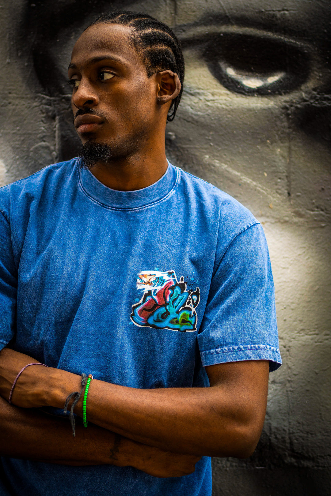 Blade of Hope Heavyweight Mineral Wash Tee - Indigo