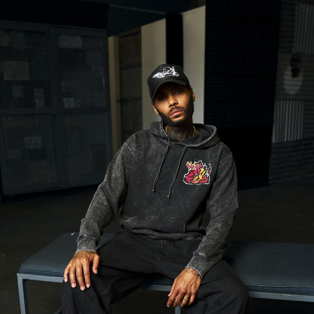 String Dominion Mineral Wash Hoodie - Black
