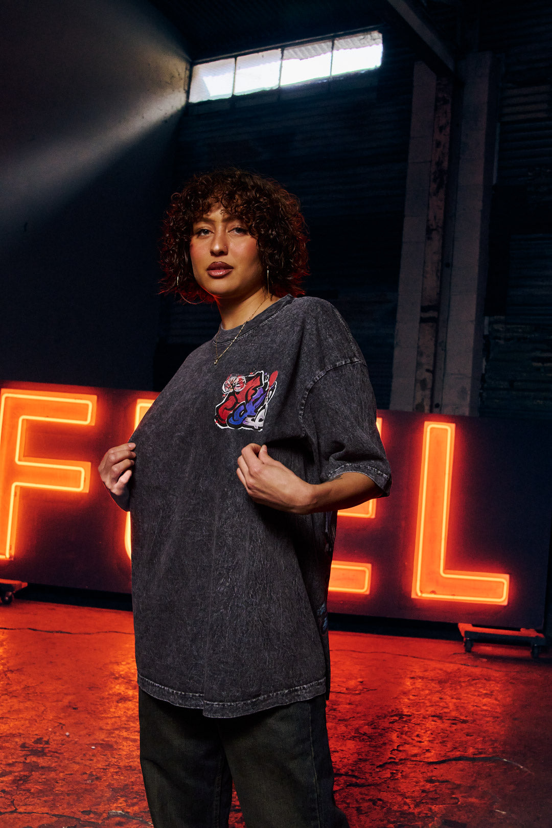 Turbo Mode Heavyweight Mineral Wash Tee - Black