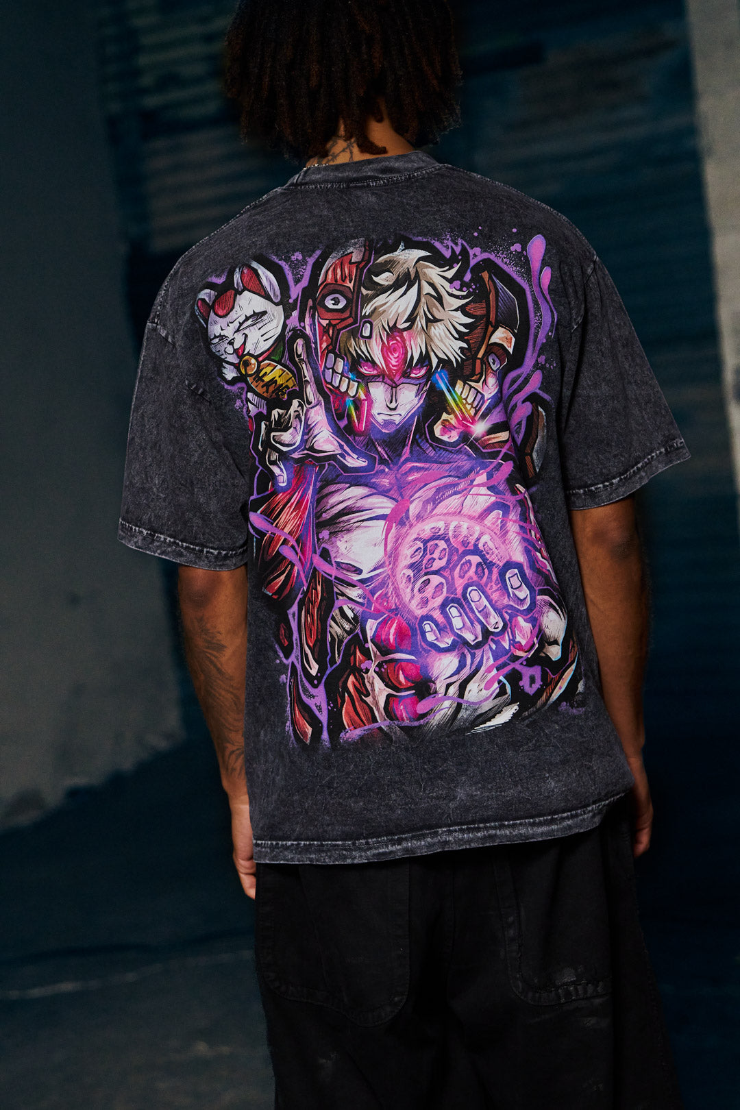 Violet Awakening Heavyweight Mineral Wash Tee - Black