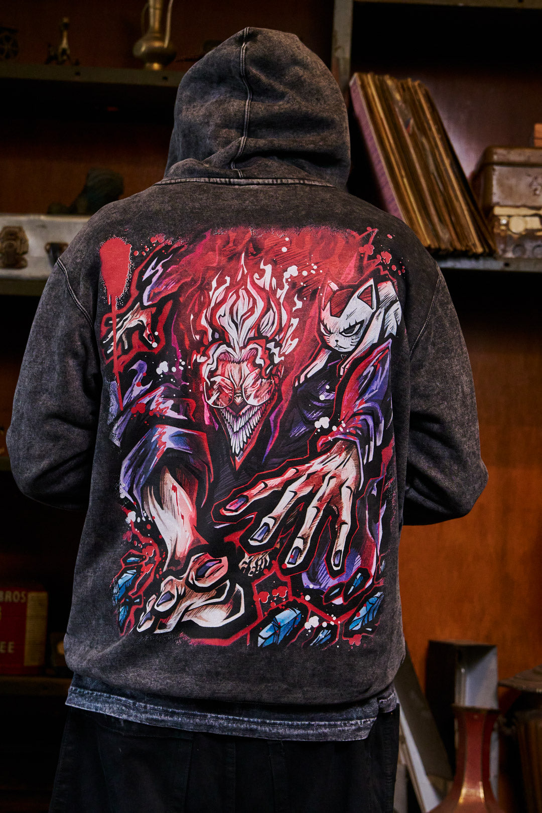 Turbo Mode Mineral Wash Hoodie - Black