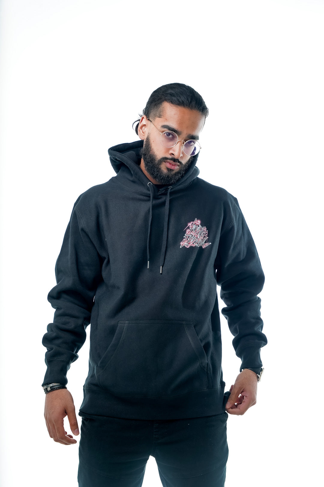 Mirrored Malice Heavyweight Hoodie - Black