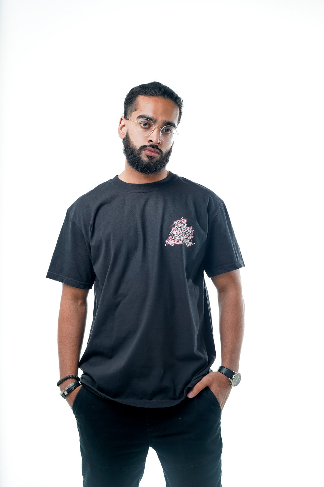 Mirrored Malice Heavyweight Tee - Black