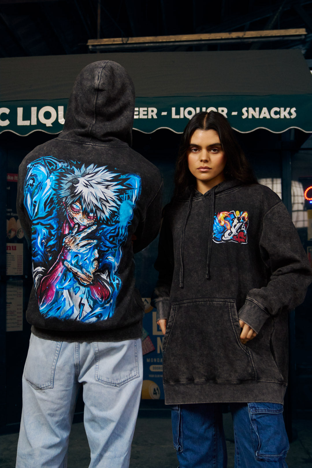 Burn Notice Mineral Wash Hoodie - Black