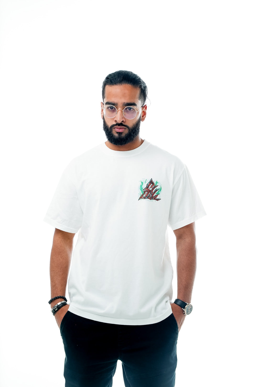 Viridian Vortex Heavyweight Tee - White