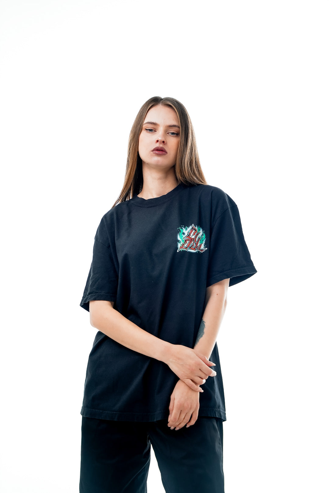 Viridian Vortex Heavyweight Tee - Black
