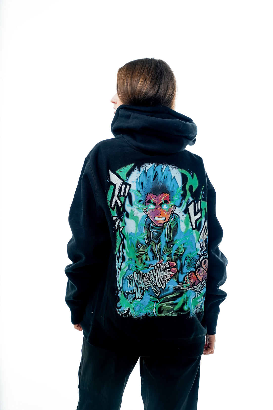 Viridian Vortex Heavyweight Hoodie - Black