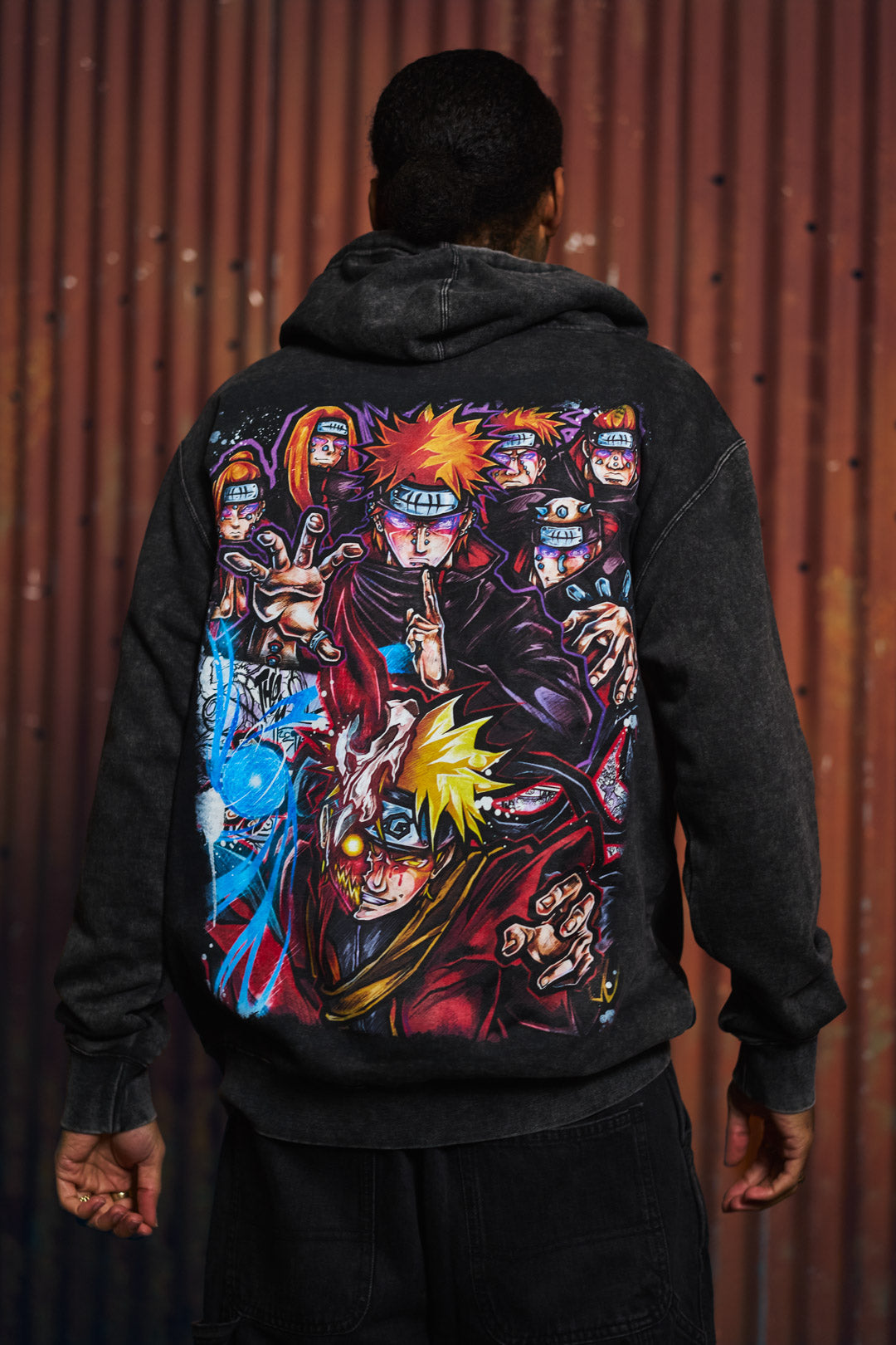 Six Path Judgment Mineral Wash Hoodie - Black