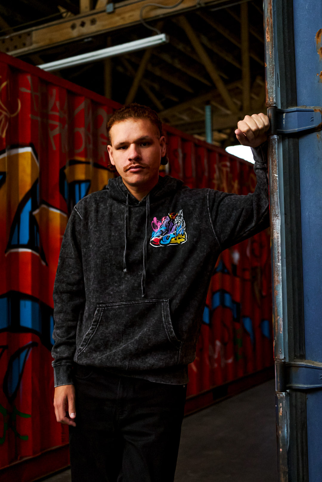 Elemental Storm Mineral Wash Hoodie - Black