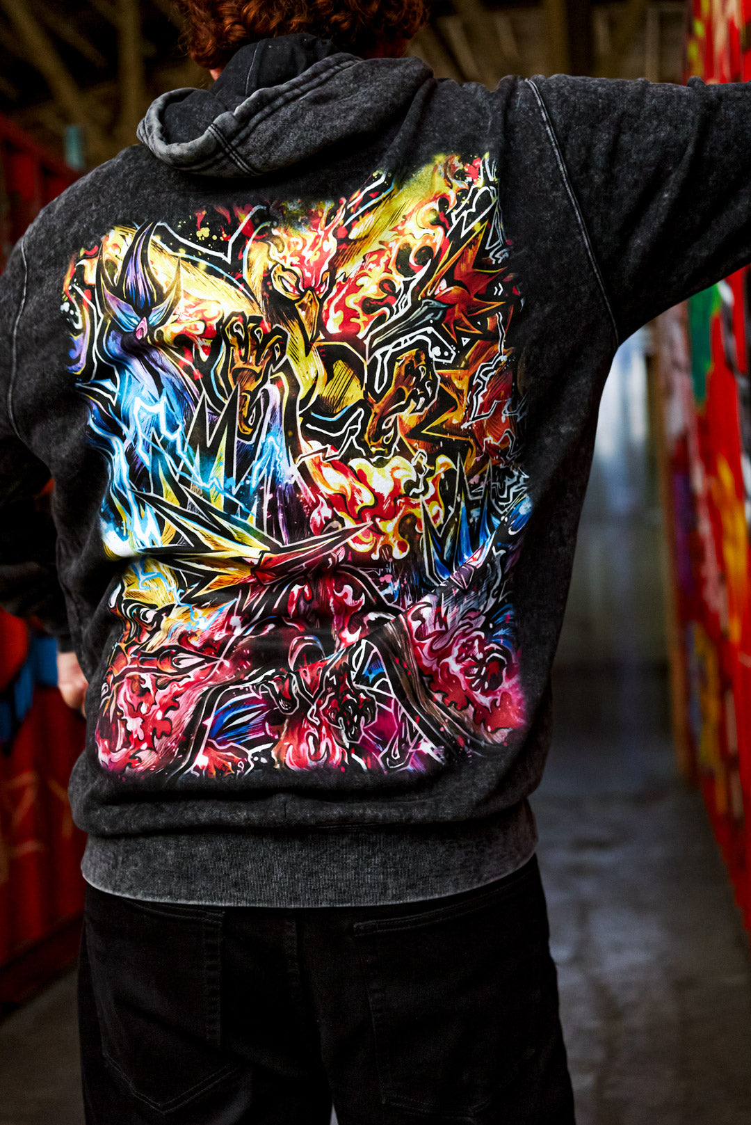 Elemental Storm Mineral Wash Hoodie - Black