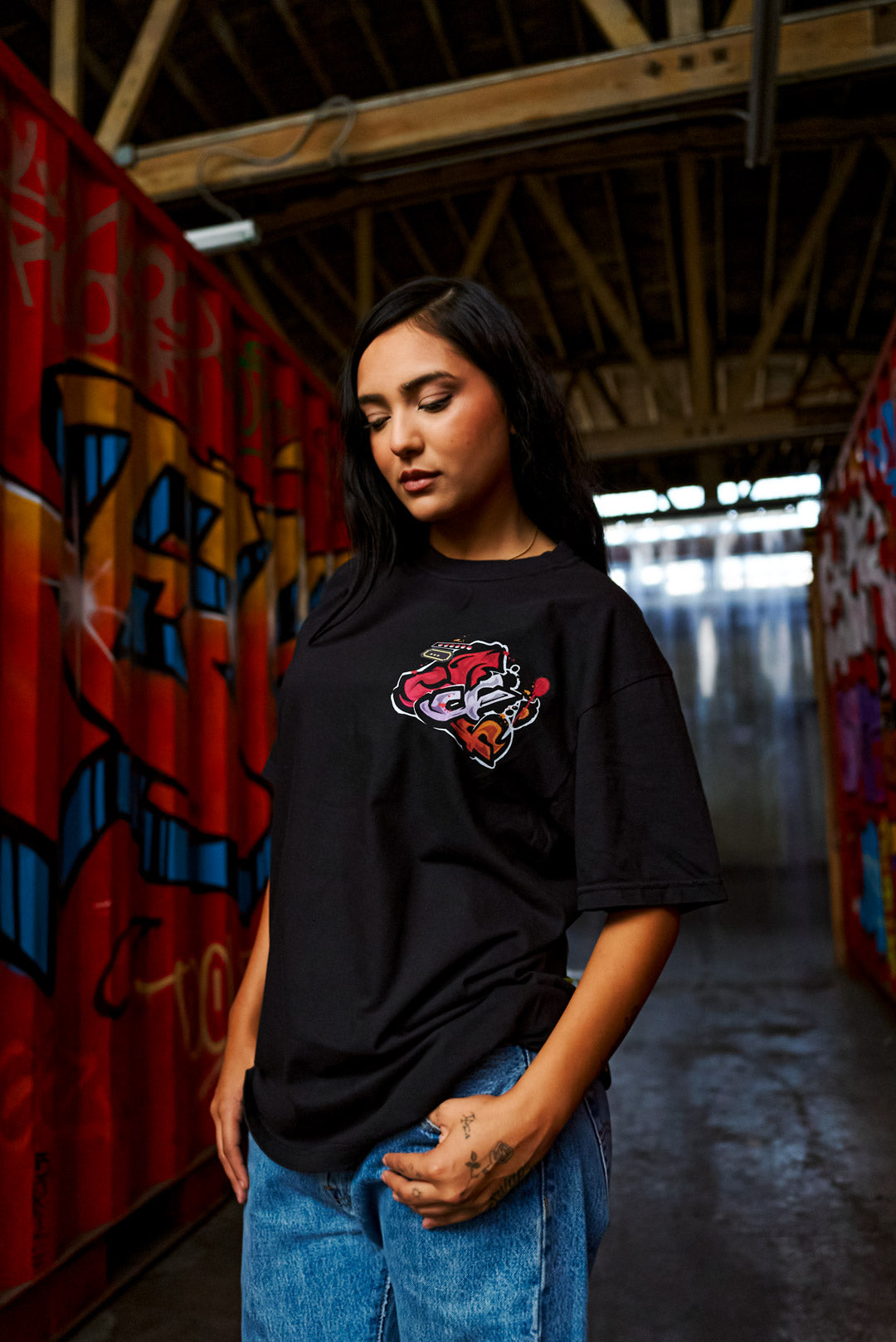 Flames of Victory Heavyweight Tee - Black
